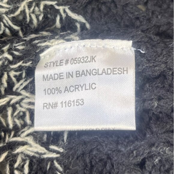 Poof! Girl Open Front Cardigan Sweater Girls Small Black Tan New Ombre - Picture 6 of 8